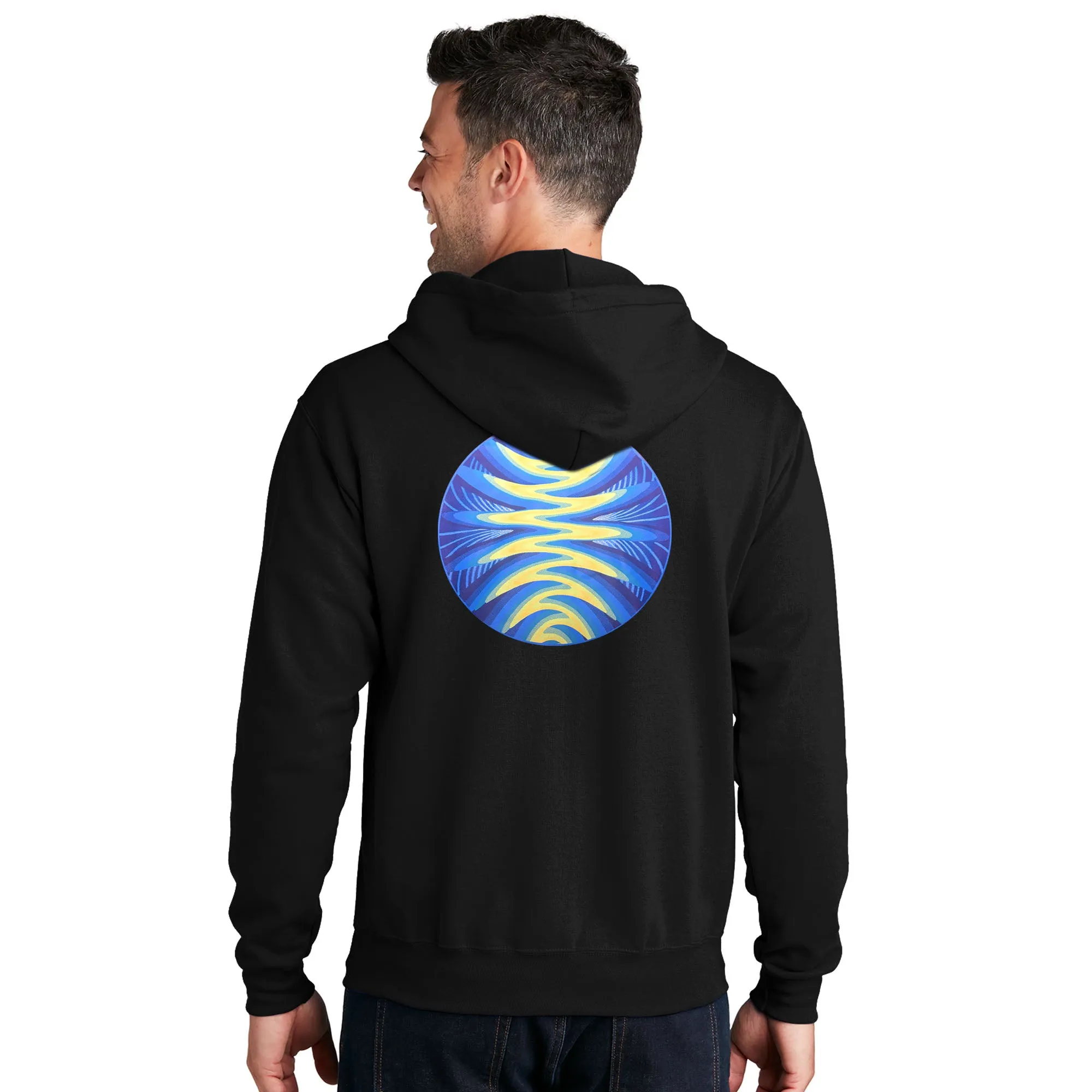 Sovereignty - Zip Up Sweatshirt - Reflection - Black - White Logo - XL