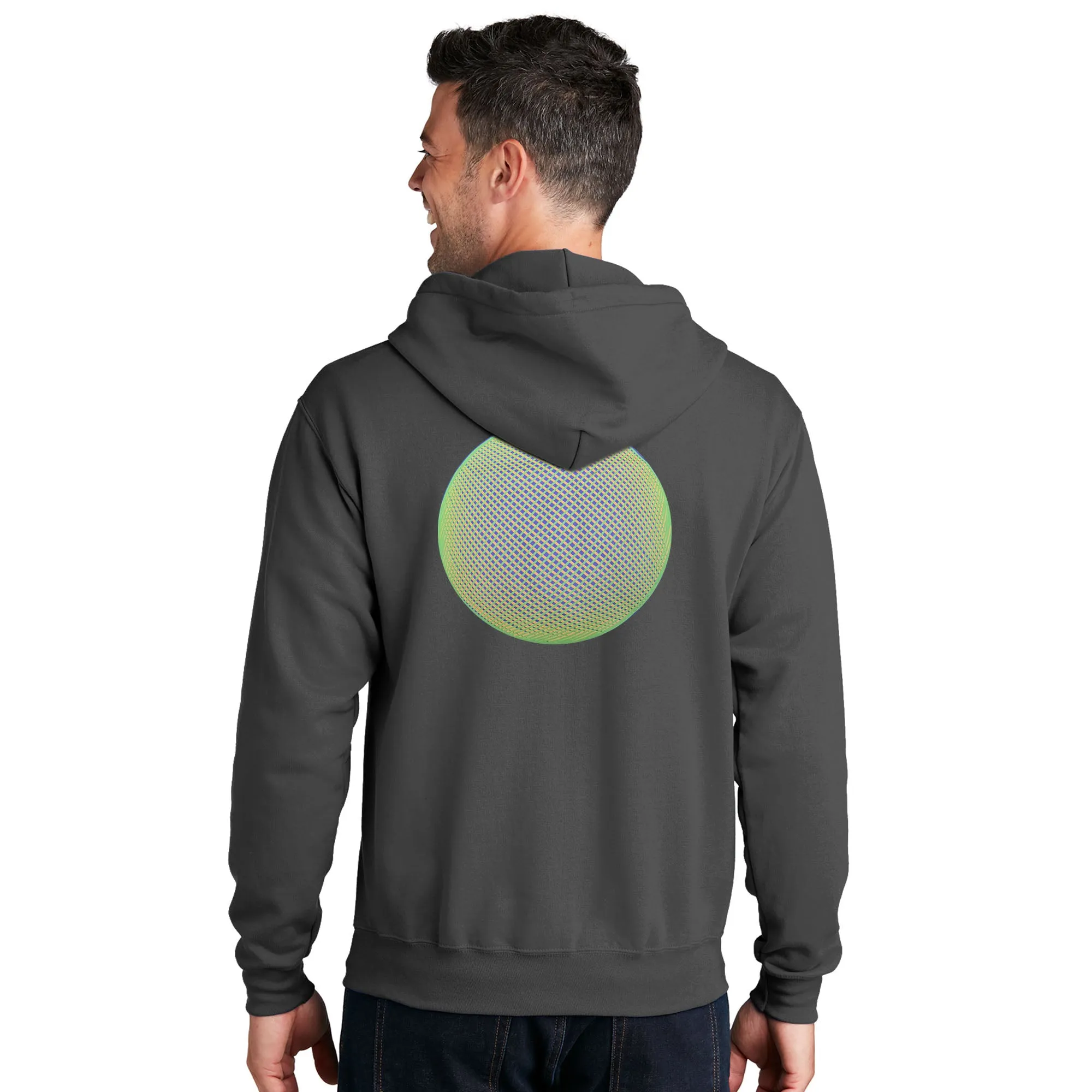 Sovereignty - Zip Up Sweatshirt - Reflection - Grey - Green Logo - Small