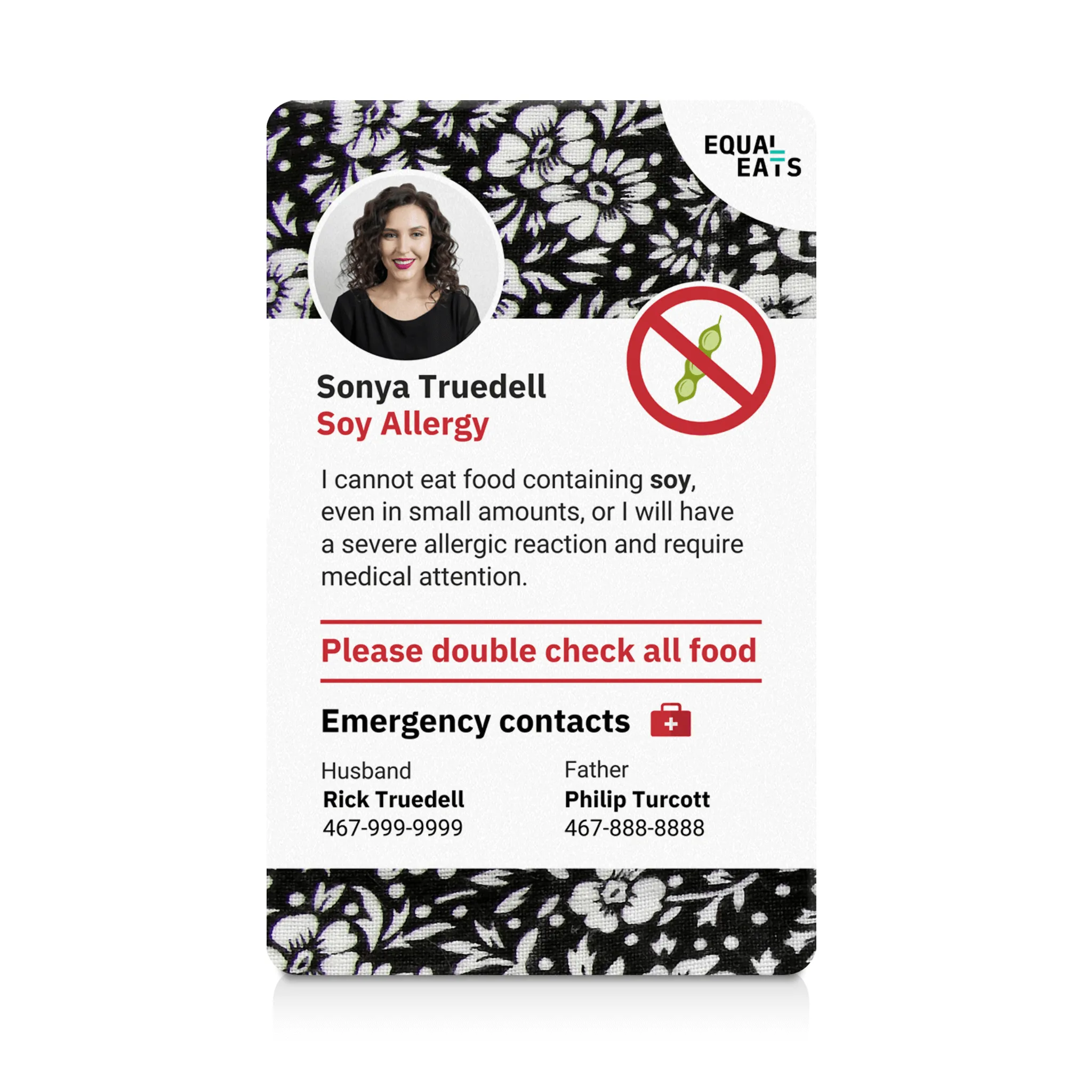 Soy Allergy ID Card