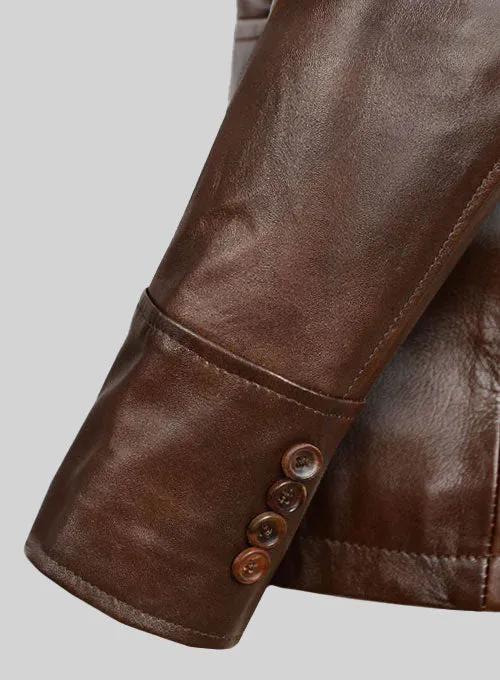 Spanish Brown Leather Blazer - #716