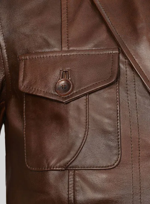 Spanish Brown Leather Blazer - #716