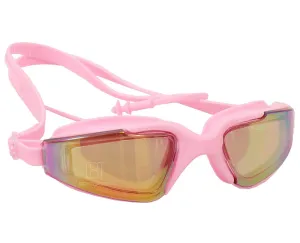 Spanker Aqua Wide View Swim Goggles with Ear Plugs, UV Protection No Leaking Anti Fog Lens Swimming Glasses for Adult Women Men and Youth ,Pink SSTP