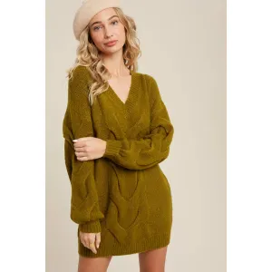 Spiral Twist Cable Tunic Sweater
