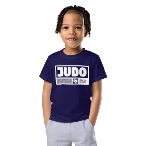 Sporty Essential: Boy's Short Sleeve Judo Rash Guard - Midnight Blue