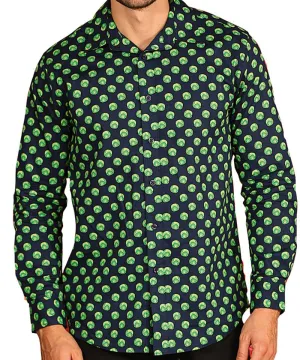 Sprout/Navy - Printed Christmas shirt