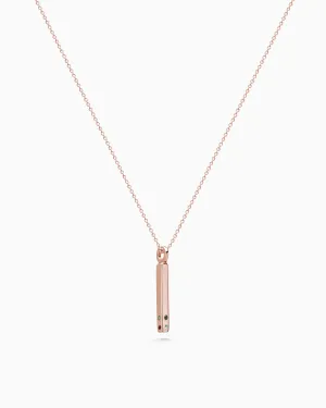 Square Drop Birthstone Pendant | Rose Gold