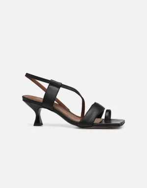 Square-Toe High Heels | Black