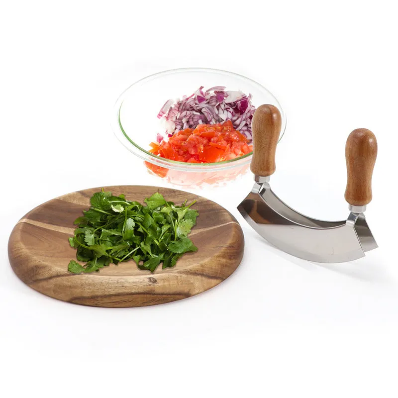 Stainless Steel Double-Sided Cutter Onion Vanilla Cutter Set Cheese Cutter Wooden Handle Double Handle Swing Cutter Cutting Board
