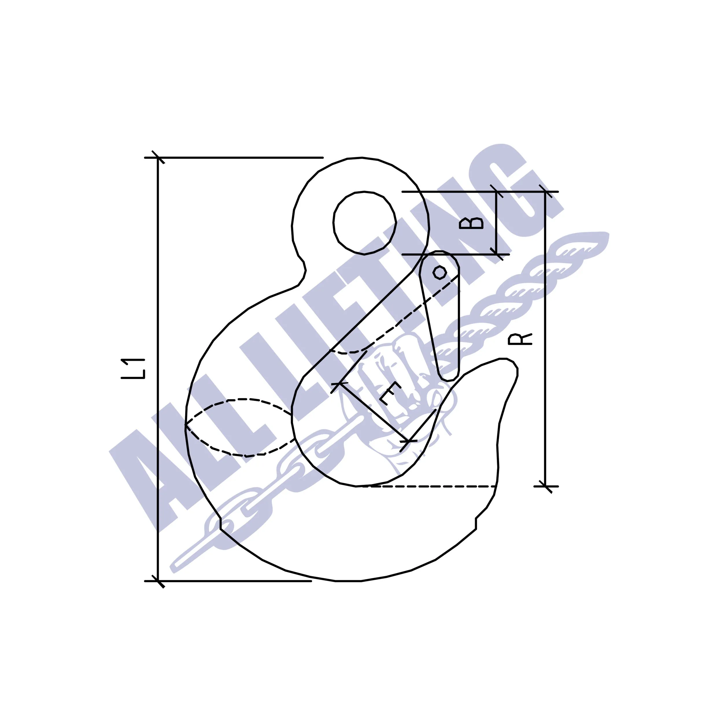 Stainless Steel Eye Slip Hook with Safety Catch