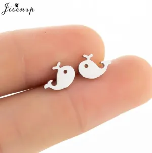 Stainless Steel Whale Earrings