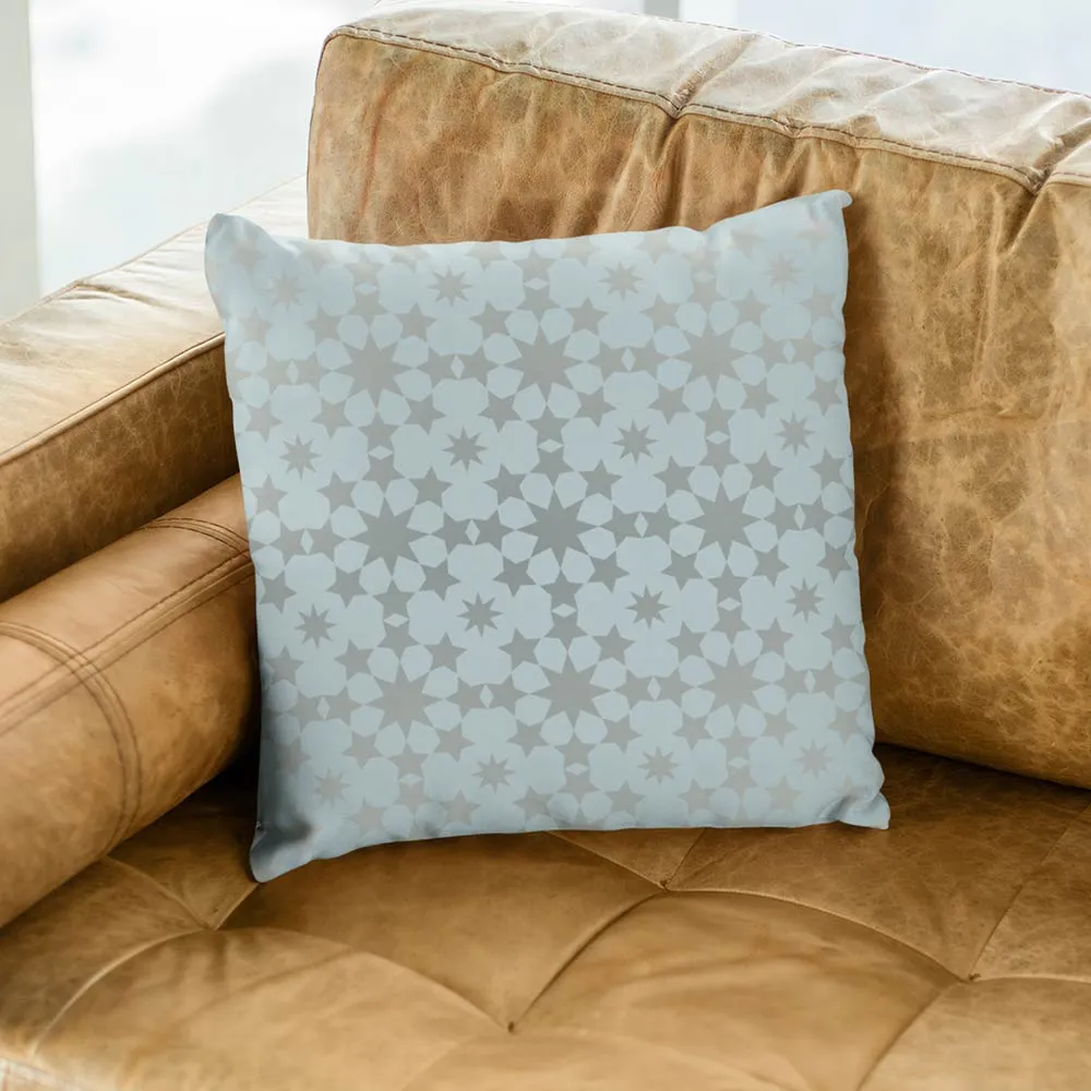 Star pattern blue cushion cover