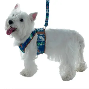 Step n Go Dog Harness Denim Splash Print 3 LBS to 25 LBS  ****FINAL SALE ****