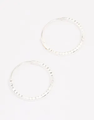 Sterling Silver Diamante Hoop Earrings