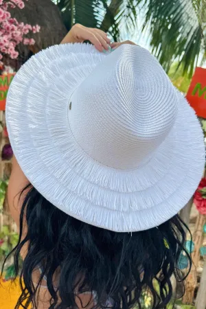 STH0028 Chloe Layered Fringe Brim Hat