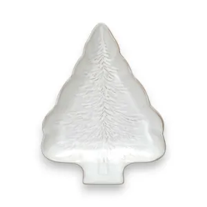 STONEWARE TREE SHAPED PLATE