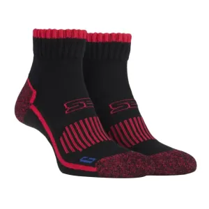 Storm bloc - 1 pair mens cotton ankle socks (9-12 / black red)