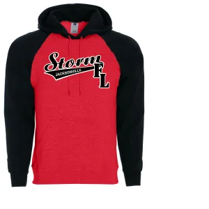 STORM JACKSONVILLE BANNER UNISEX HOODIE RED AND BLACK