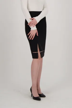 Straight Skirt With Peekaboo Hem