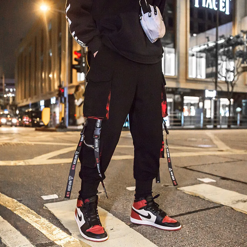 Streamer overalls trendy men loose hip-hop pants men