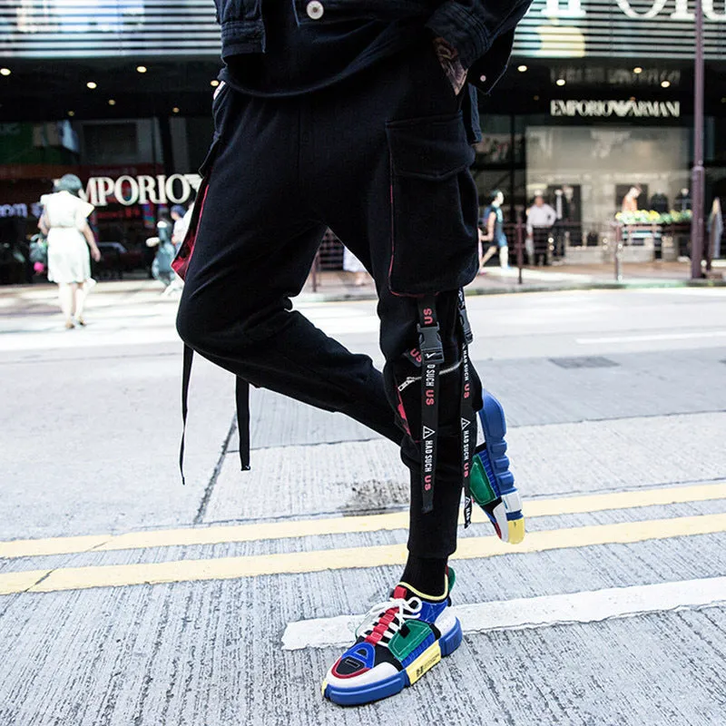 Streamer overalls trendy men loose hip-hop pants men