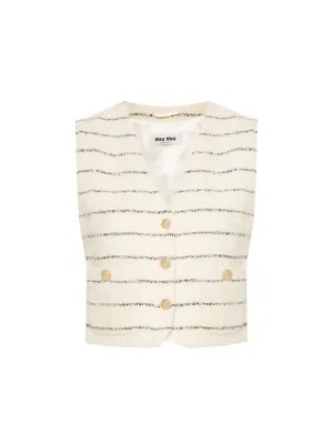 Striped Bouclé Vest