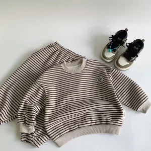 Striped Fleece-Lined Jogger Set