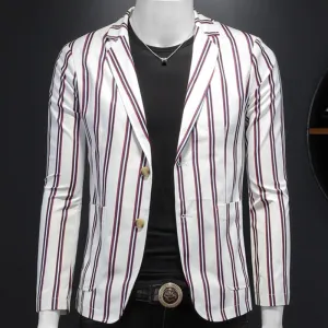 Striped Single Breasted Blazer