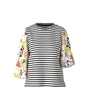 Striped Tee Print Sleeve