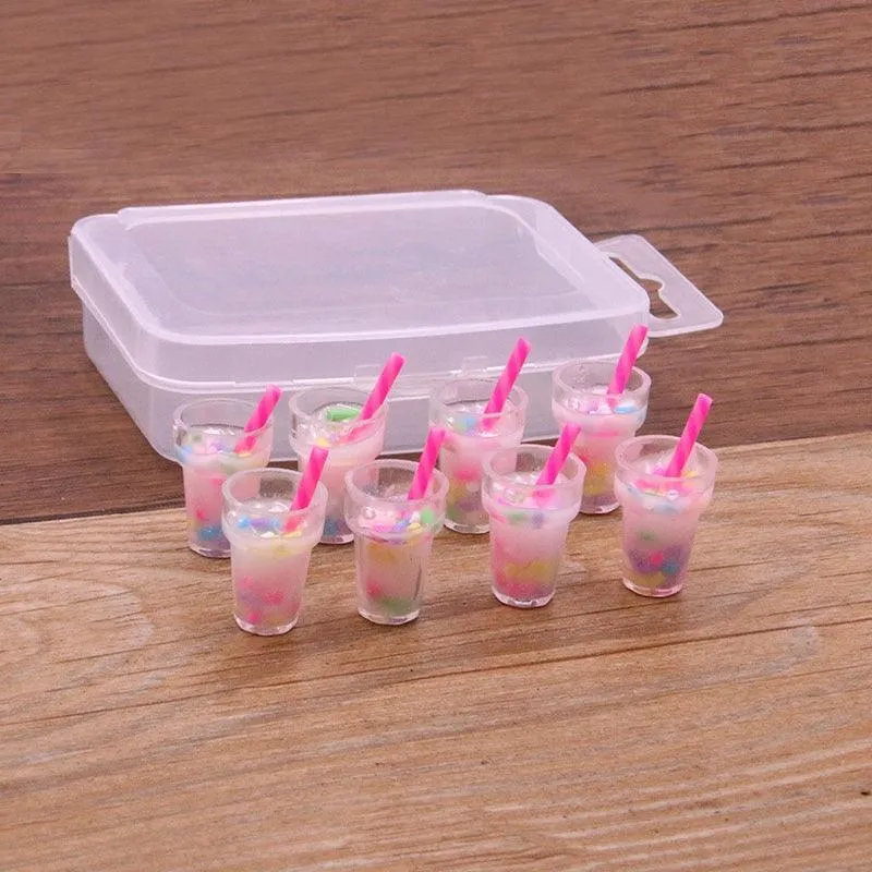 Styles Mix Glass Bottles Milk Tea Cup Ball Earring Charms 10 PCs