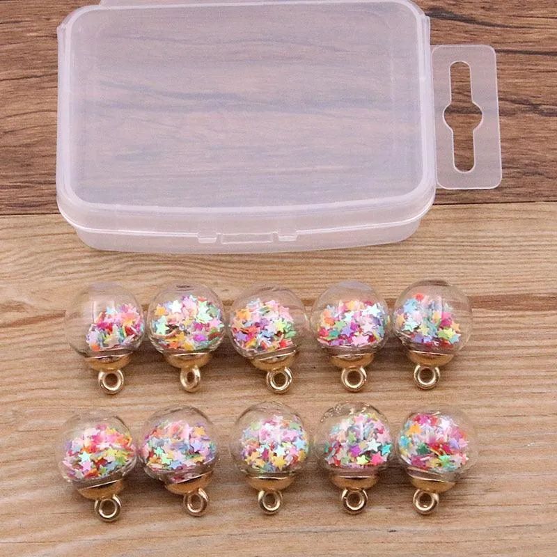 Styles Mix Glass Bottles Milk Tea Cup Ball Earring Charms 10 PCs