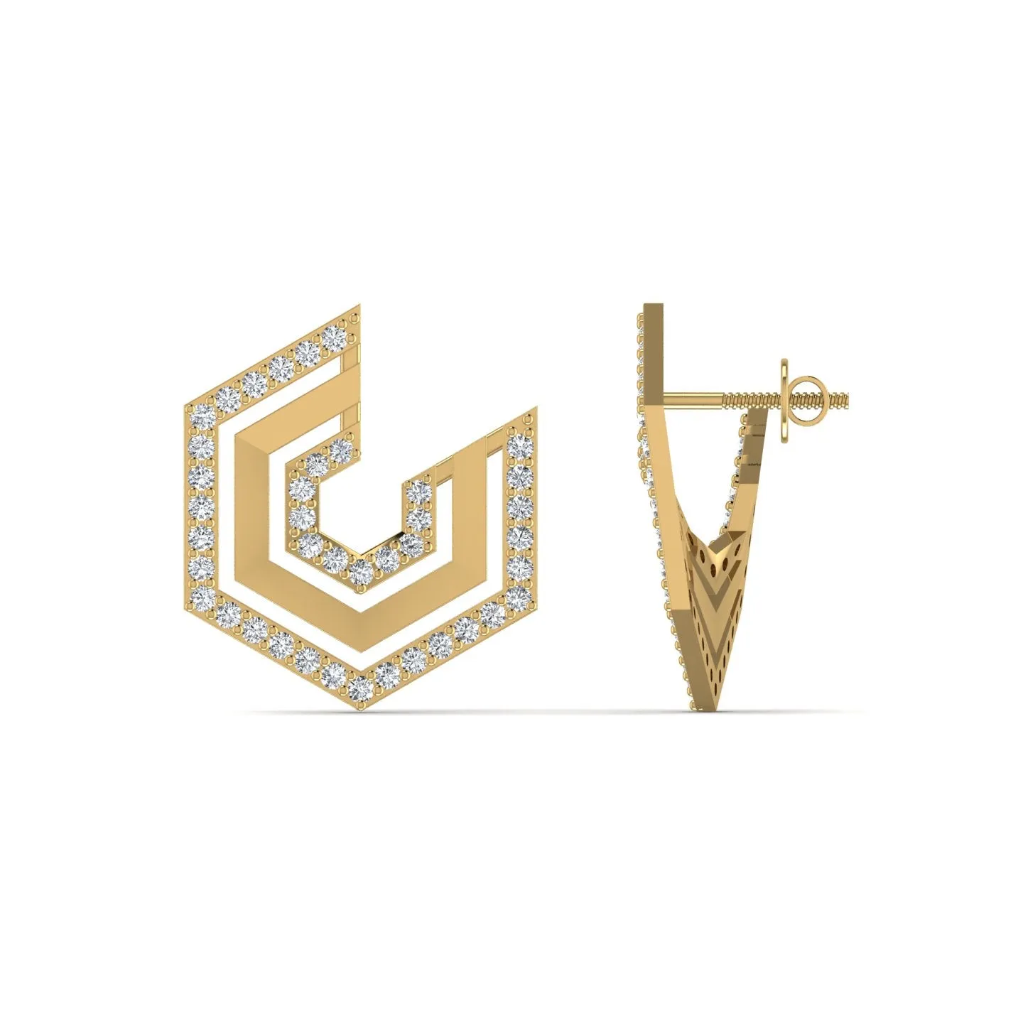 Stylish Lab Diamond Stud Earring