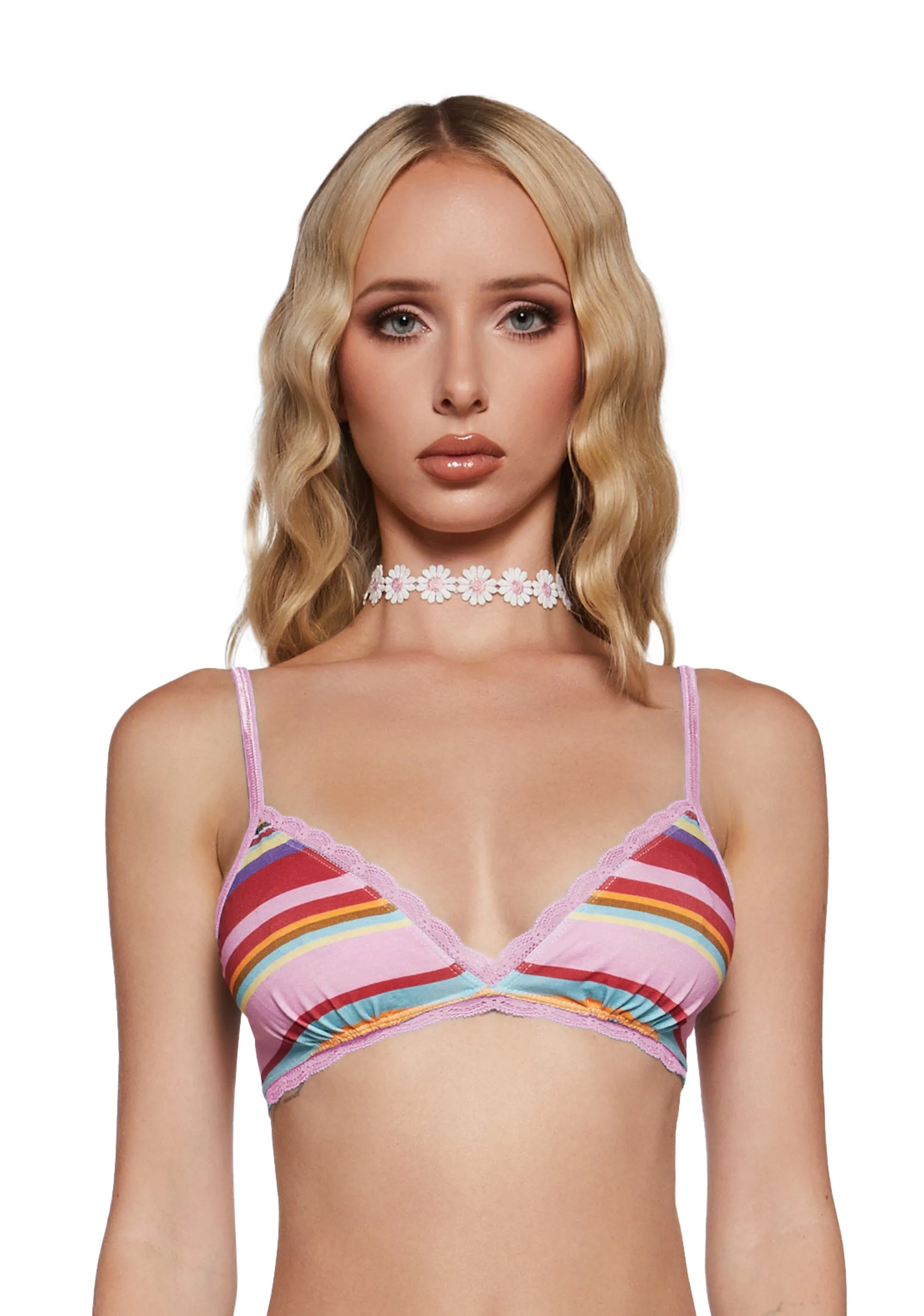 Such A Babe Knit Bralette - Striped