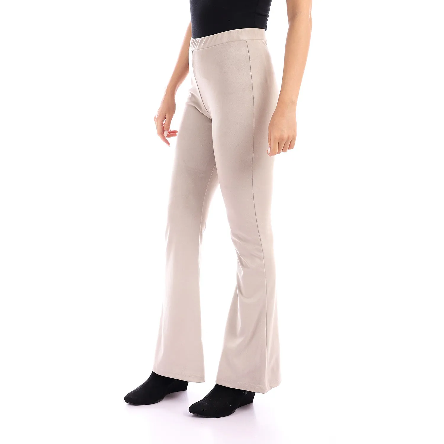 Suede Flare Slip On Pants (B678) - Kady