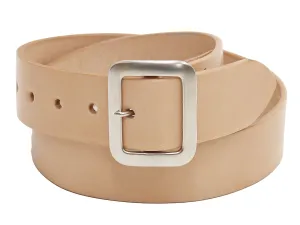Sugar Cane Belt Men's Ccasual 40mm Wide/4mm Thick Cowhide Leather Belt with Single Prong Square-Shaped Buckle SC02320 133 Beige