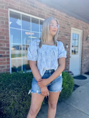Summer Eyelet Square Neck Top