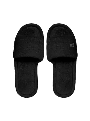 Summer Towelling Slippers—black
