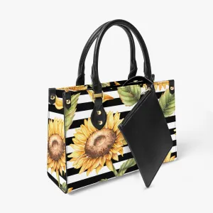 Sunflower Striped Tote Bag - Long Strap and Inner Bag