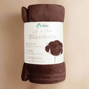 Supersoft 310 gsm Snuggly AC Fleece Blanket Cocoa Brown