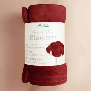 Supersoft 310 gsm Snuggly AC Fleece Blanket Maroon