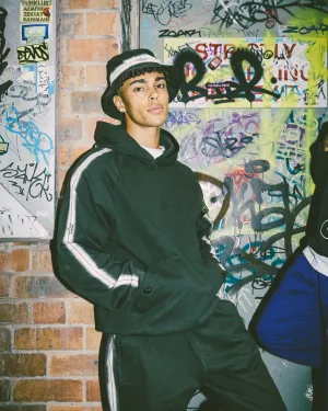 Supreme X Stone Island Stripe Hoodie Black