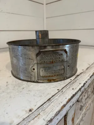 Swans Down 9" Bundt Cake Pan Antique Tin Advertising