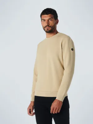 Sweater Crewneck Double Layer Jacquard Stretch | Stone