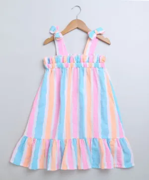 Sweetlime By AS Multicolored Striped Cotton Dress.
