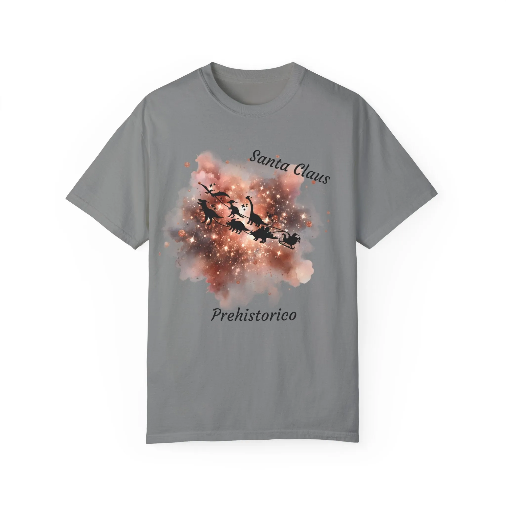 T-shirt Regular Santa Claus en Dinosaurios/T-shirt divertida/Navidad
