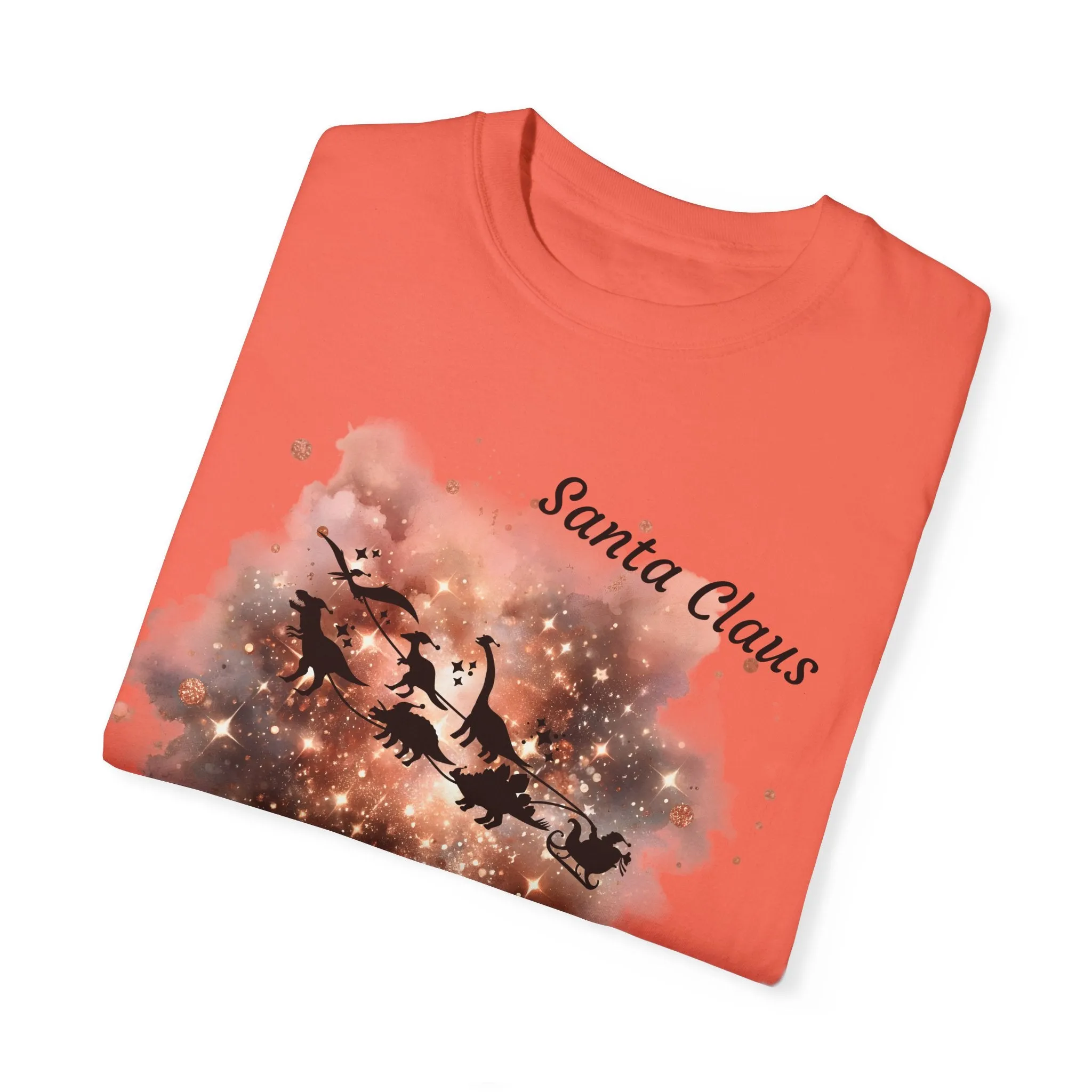 T-shirt Regular Santa Claus en Dinosaurios/T-shirt divertida/Navidad
