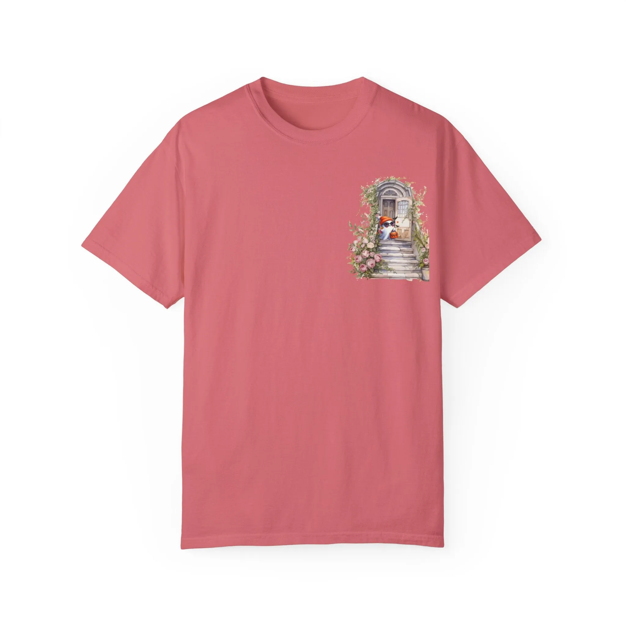 T-shirt Unisex con Imagen de Fantasma Bajando las Escaleras a Buscar dulces en Halloween/T-shirt Halloween/T-shirt Fantasma