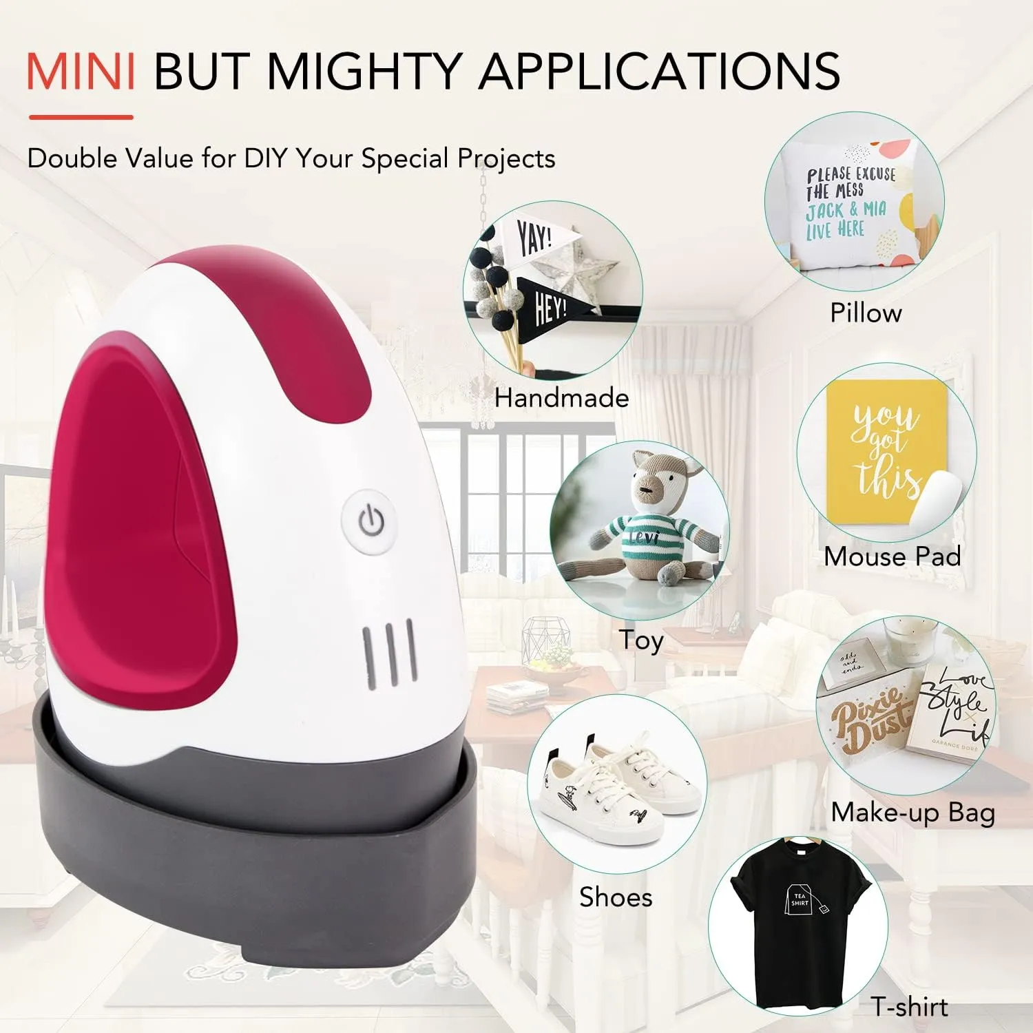 [T-shirts Bundle] Mini Heat Press Machine   2 pcs T-shirts & Materials Bundle ≥$60