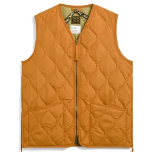 Taion Military Zip Neck Vest - Dark Orange