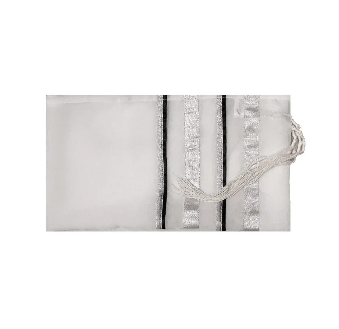 Tallit for Women in Black and Silver, Bat Mitzvah Tallit, Tallit for Girl, Feminine Tallit