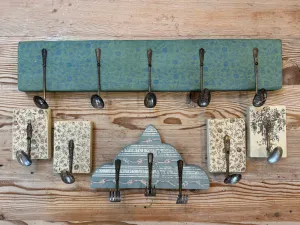 Tarnished Silver Coat Rack & Apron Holders - Sold Individually
